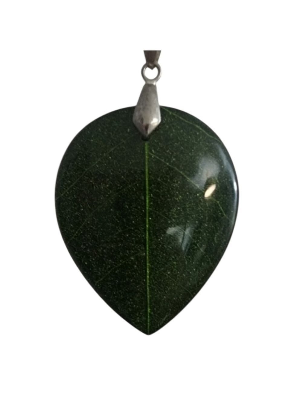 Green Leaf Necklace and Earrings Set